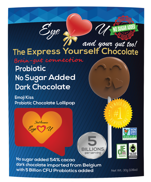 Sugar Free Probiotics Dark Chocolate - Emoji Kiss (12 packs)