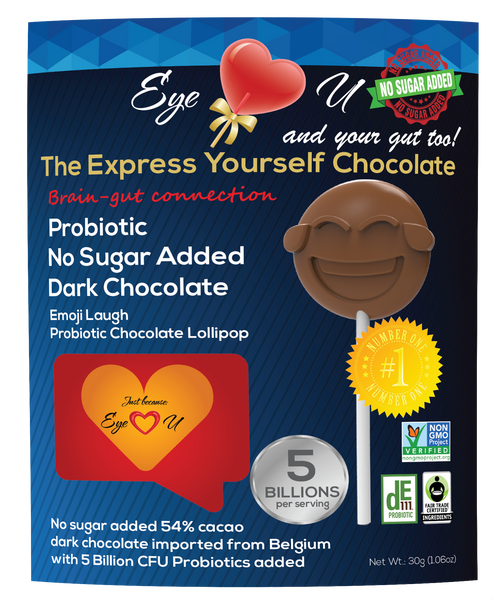 Sugar Free Probiotics Dark Chocolate - Emoji Laugh (12 packs)