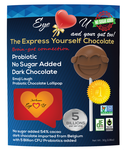 Sugar Free Probiotics Dark Chocolate - Emoji Laugh (12 packs)