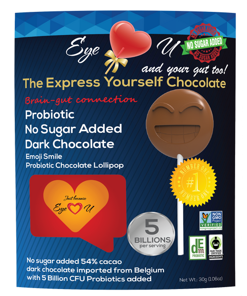 Sugar Free Probiotics Dark Chocolate - Emoji Smile (12 packs)