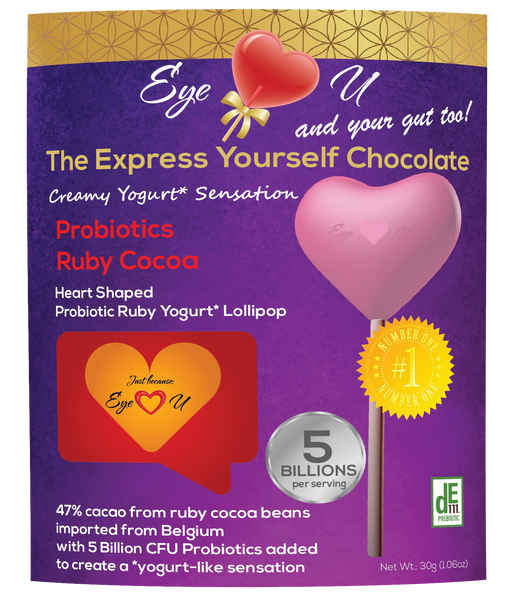 Ruby Chocolate 47.3% Cocoa Probiotics - Heart (12 packs)