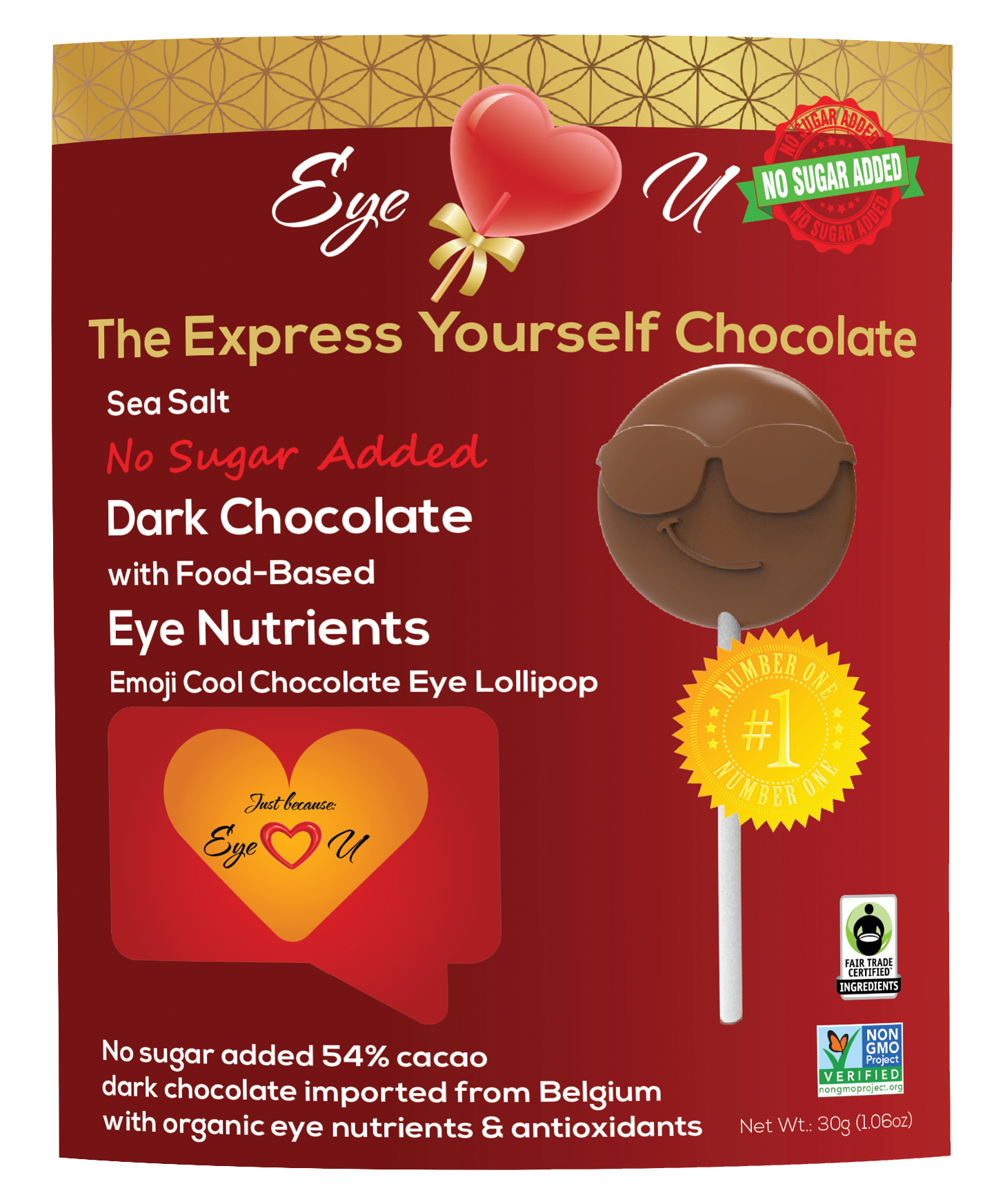 Sugar Free Sea Salt Dark Chocolate -  Emoji Cool (12 packs)