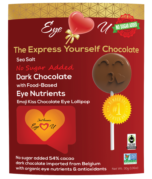 Sugar Free Sea Salt Dark Chocolate -  Emoji Kiss (12 packs)