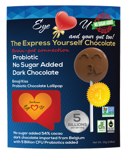 Sugar Free Probiotics Dark Chocolate - Emoji Kiss (12 packs)