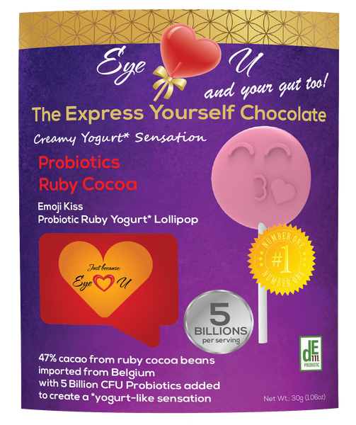 Ruby Chocolate 47.3% Cocoa Probiotics - Emoji Kiss (12 packs)