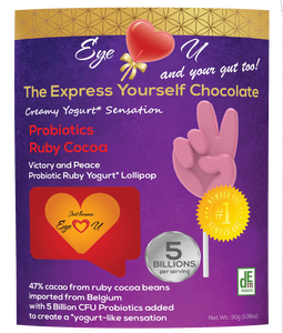 Ruby Chocolate 47.3% Cocoa Probiotics - Victory and Peace (12 packs)
