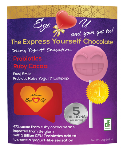 Ruby Chocolate 47.3% Cocoa Probiotics - Emoji Smile (12 packs)