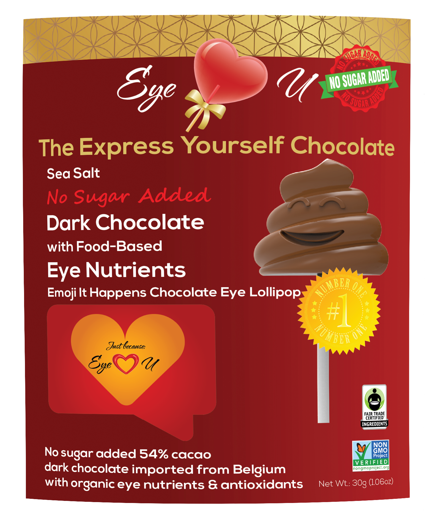 Sugar Free Sea Salt Dark Chocolate -  Emoji It Happens (12 packs)